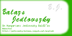 balazs jedlovszky business card